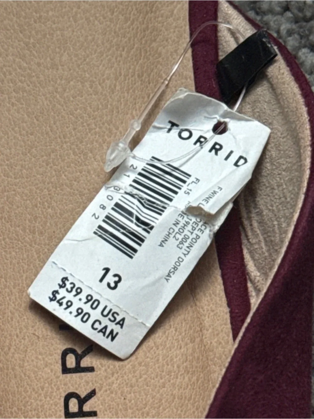 torrid Women's Burgundy Lace D'Orsay Pointed Flats
